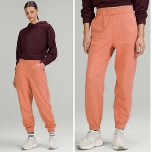 Lululemon relaxed high rise jogger cotton pink Savannah pants casual athletic 8